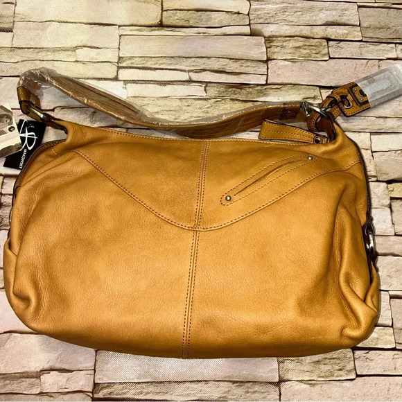 NWT B. Makowsky tan color shoulder bag - Picture 4 of 6